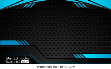 abstract metallic blue black frame design innovation concept layout background. for text and message artwork design.Vector Illustration.
