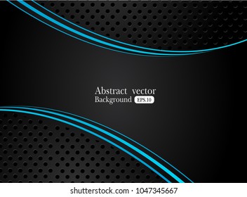 abstract metallic blue black frame design innovation concept layout background. for text and message artwork design.Vector Illustration.