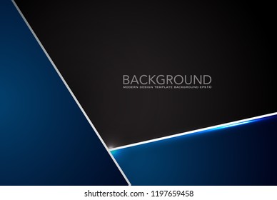 abstract metallic blue black frame layout modern tech design template background