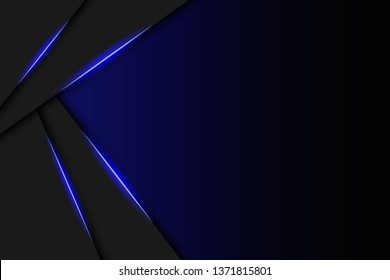 Abstract metallic blue black frame layout modern tech design template background