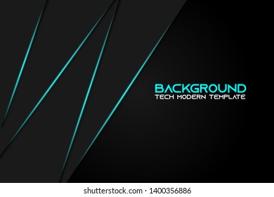Abstract metallic blue black frame layout modern tech design template