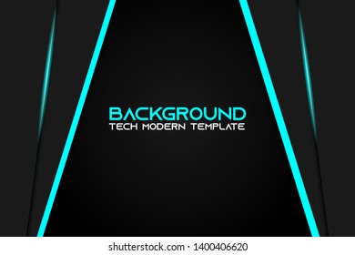 Abstract metallic blue black frame layout modern tech design template