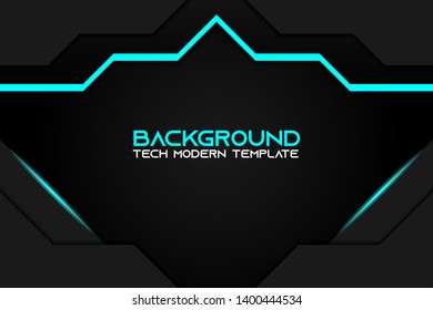 Abstract metallic blue black frame layout modern tech design template