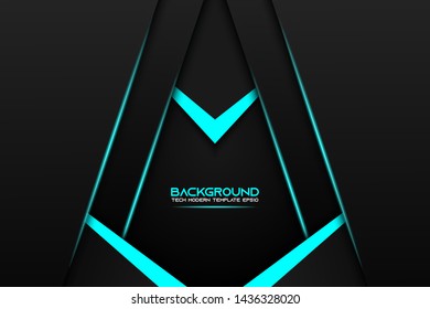 Abstract metallic blue black frame layout modern tech design template