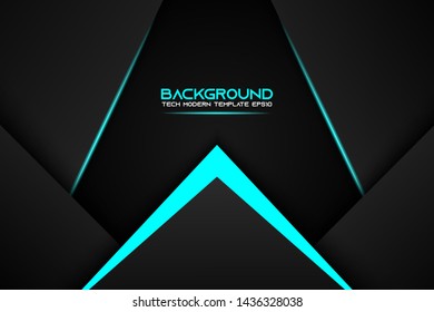 Abstract metallic blue black frame layout modern tech design template
