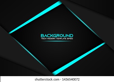 Abstract metallic blue black frame layout modern tech design template