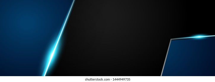 abstract metallic blue black frame layout modern tech design template background