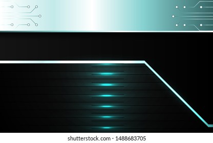 Abstract metallic blue and black frame layout design tech innovation concept geometric background. Can use for wallpaper, frame, brochure, banner, corporate, advertising  