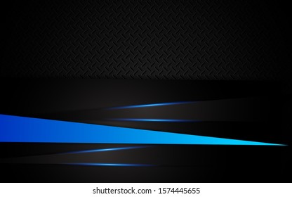 Abstract metallic blue and black frame design innovation technology concept layout background. Vector template for use element cover, banner, wallpaper, presentation, flyer