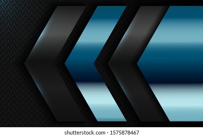 Abstract metallic blue and black frame design innovation technology concept layout background. Vector template for use element cover, banner, wallpaper, presentation, flyer