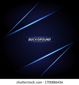 Abstrakter metallischer blauer Rahmen Design Innovationskonzept Hintergrund.