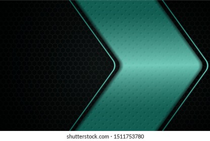 Abstract metallic blue hexagon frame layout design tech innovation concept geometric background. Can use for wallpaper, poster, brochure, cover, banner, advertising, corporate. Layer on for text