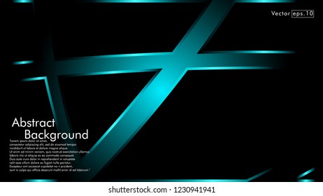 abstract metallic blue/cyan black frame layout modern tech design template background