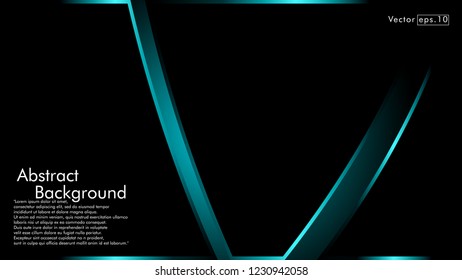 abstract metallic blue/cyan black frame layout modern tech design template background