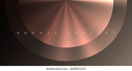 Vetor de bronze metálico abstrato com grandes gradientes de círculo radial liso. Perfeito para marcas de luxo, apresentações elegantes, obras de arte digitais modernas e composições de design elegantes.