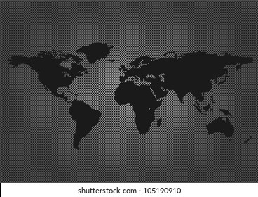 Abstract metallic business vector design template with world map
