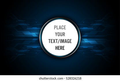 abstract metallic circle button on tech future futuristic concept background