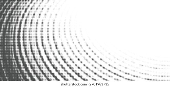 Fundo de onda circular metálico abstrato, design de anéis de gradiente de prata, textura vetorial mínima moderna, conceito de geometria curva digital com simetria e profundidade futurista