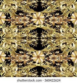 Abstract metallic decorative background on a black background