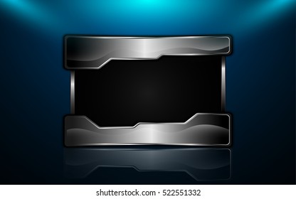 abstract metallic frame template showcase layout background