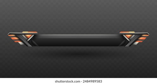 Abstract Metallic Game Title Lower Third Banner for Game UI Designs