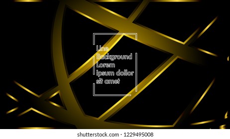 abstract metallic gold black frame layout modern tech design template background