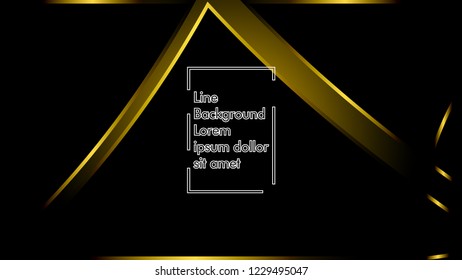 abstract metallic gold black frame layout modern tech design template background