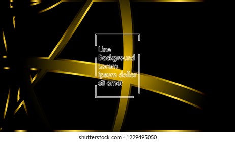 abstract metallic gold black frame layout modern tech design template background
