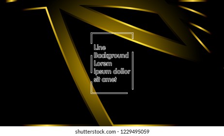 abstract metallic gold black frame layout modern tech design template background