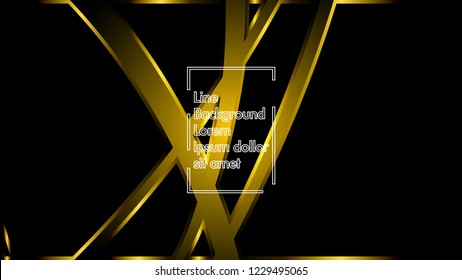abstract metallic gold black frame layout modern tech design template background