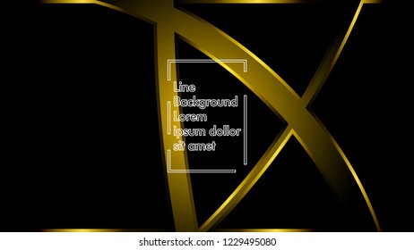 abstract metallic gold black frame layout modern tech design template background
