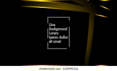 abstract metallic gold black frame layout modern tech design template background