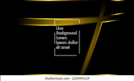abstract metallic gold black frame layout modern tech design template background