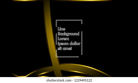 abstract metallic gold black frame layout modern tech design template background