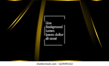 abstract metallic gold black frame layout modern tech design template background