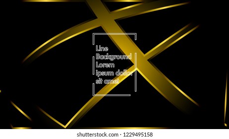 abstract metallic gold black frame layout modern tech design template background