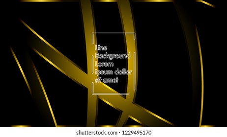 abstract metallic gold black frame layout modern tech design template background