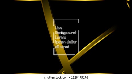 abstract metallic gold black frame layout modern tech design template background