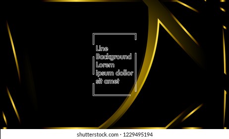 abstract metallic gold black frame layout modern tech design template background