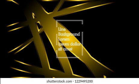 abstract metallic gold black frame layout modern tech design template background