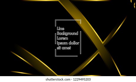 abstract metallic gold black frame layout modern tech design template background