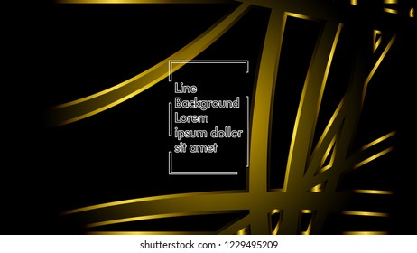 abstract metallic gold black frame layout modern tech design template background