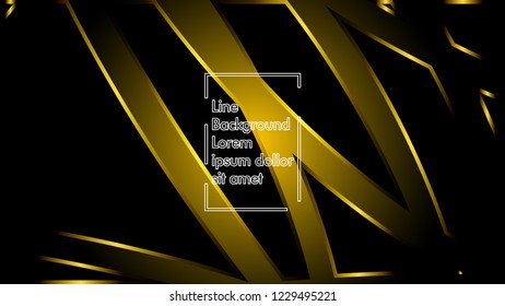 abstract metallic gold black frame layout modern tech design template background