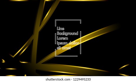 abstract metallic gold black frame layout modern tech design template background