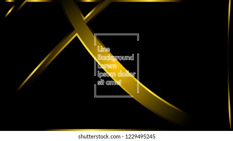 abstract metallic gold black frame layout modern tech design template background