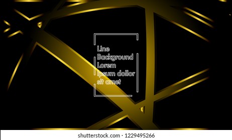 abstract metallic gold black frame layout modern tech design template background