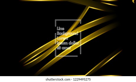 abstract metallic gold black frame layout modern tech design template background