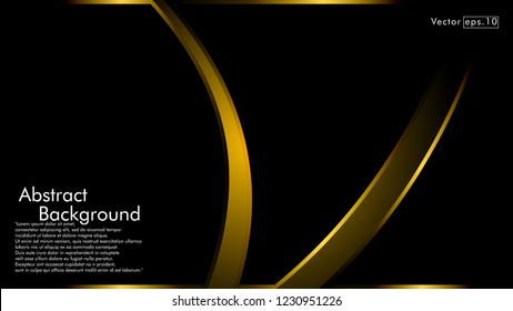abstract metallic gold black frame layout modern tech design template background