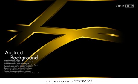 abstract metallic gold black frame layout modern tech design template background