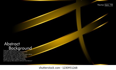 abstract metallic gold black frame layout modern tech design template background